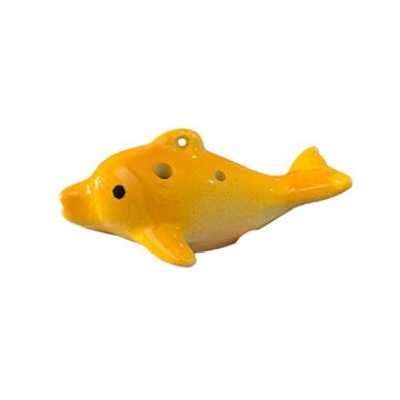 Ceramic Dolphin Ocarina Orange