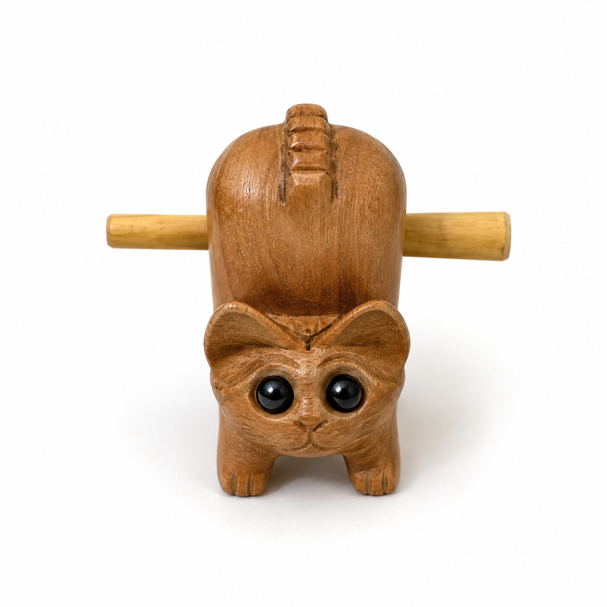 3" Wooden Cat Percussion Whistle Instrument