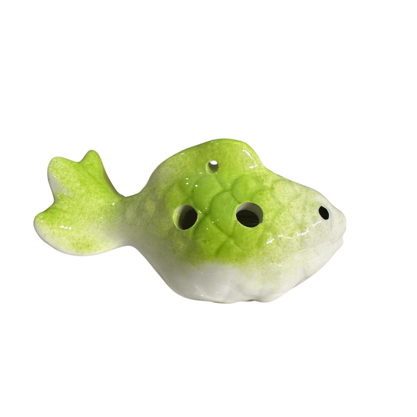 Ceramic Goldfish Ocarina Ocean Lime Green