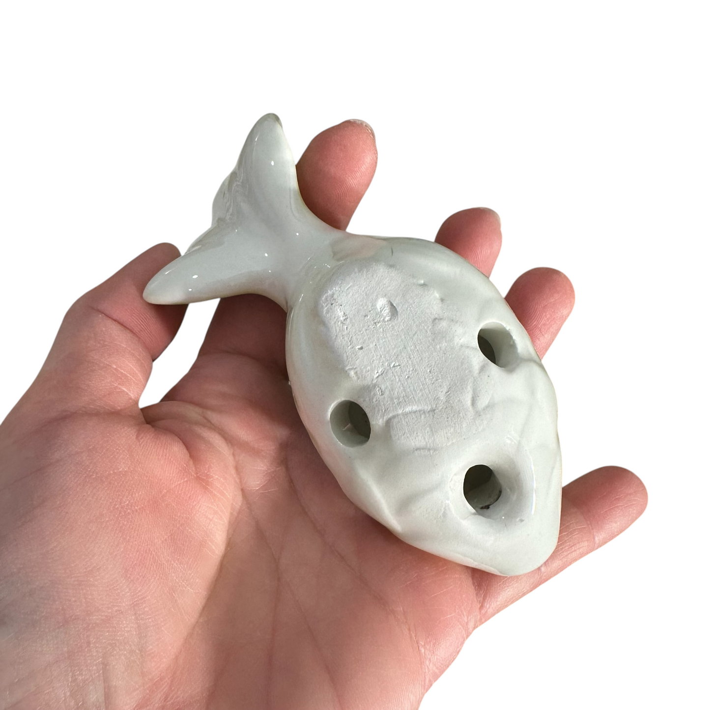 Ceramic Goldfish Ocarina Ocean Lime Green