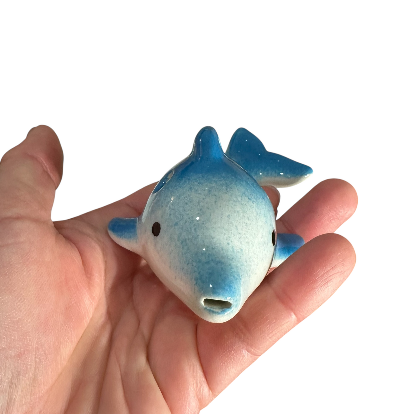 Ceramic Playful Dolphin Ocarina Sky