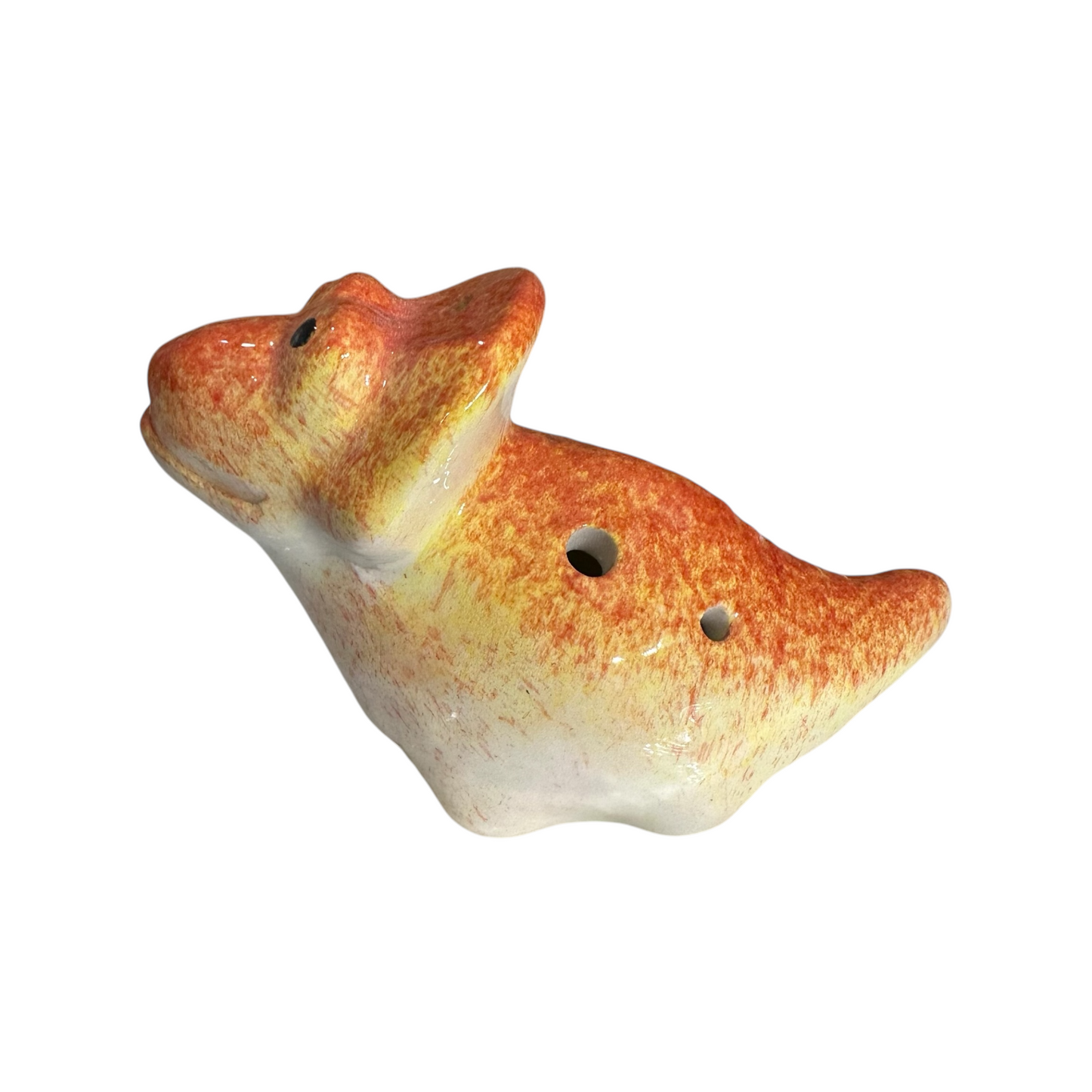 Ceramic Dinosaur Ocarina Orange