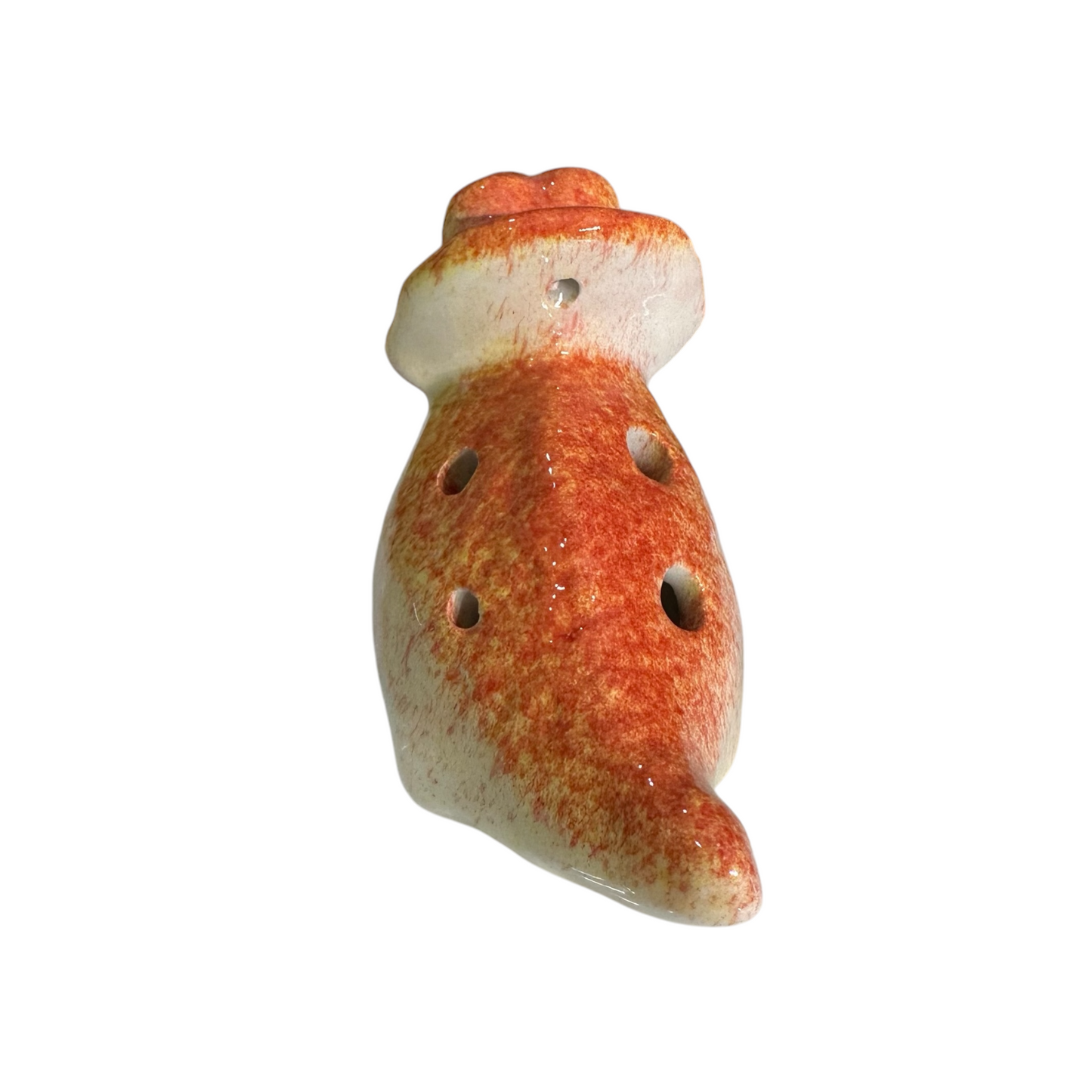 Ceramic Dinosaur Ocarina Orange