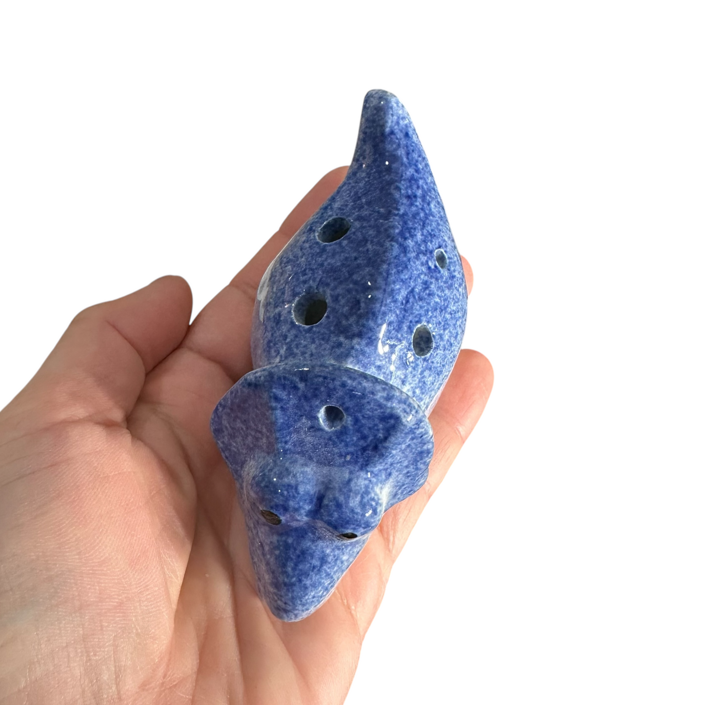 Ceramic Dinosaur Ocarina Navy