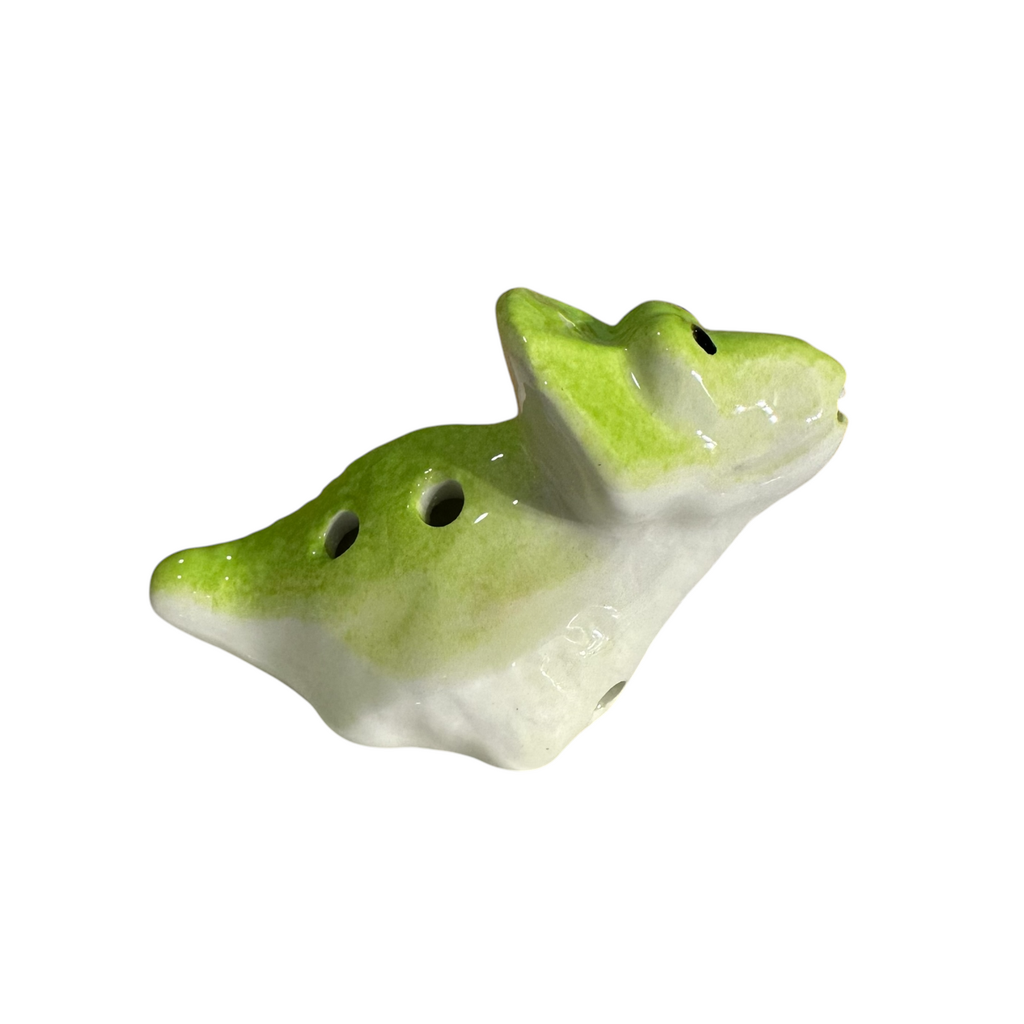 Ceramic Dinosaur Ocarina Green