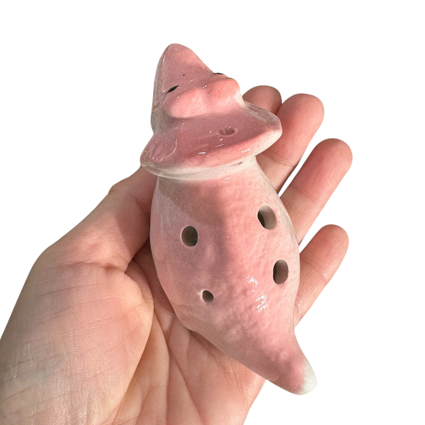 Ceramic Dinosaur Ocarina Pink