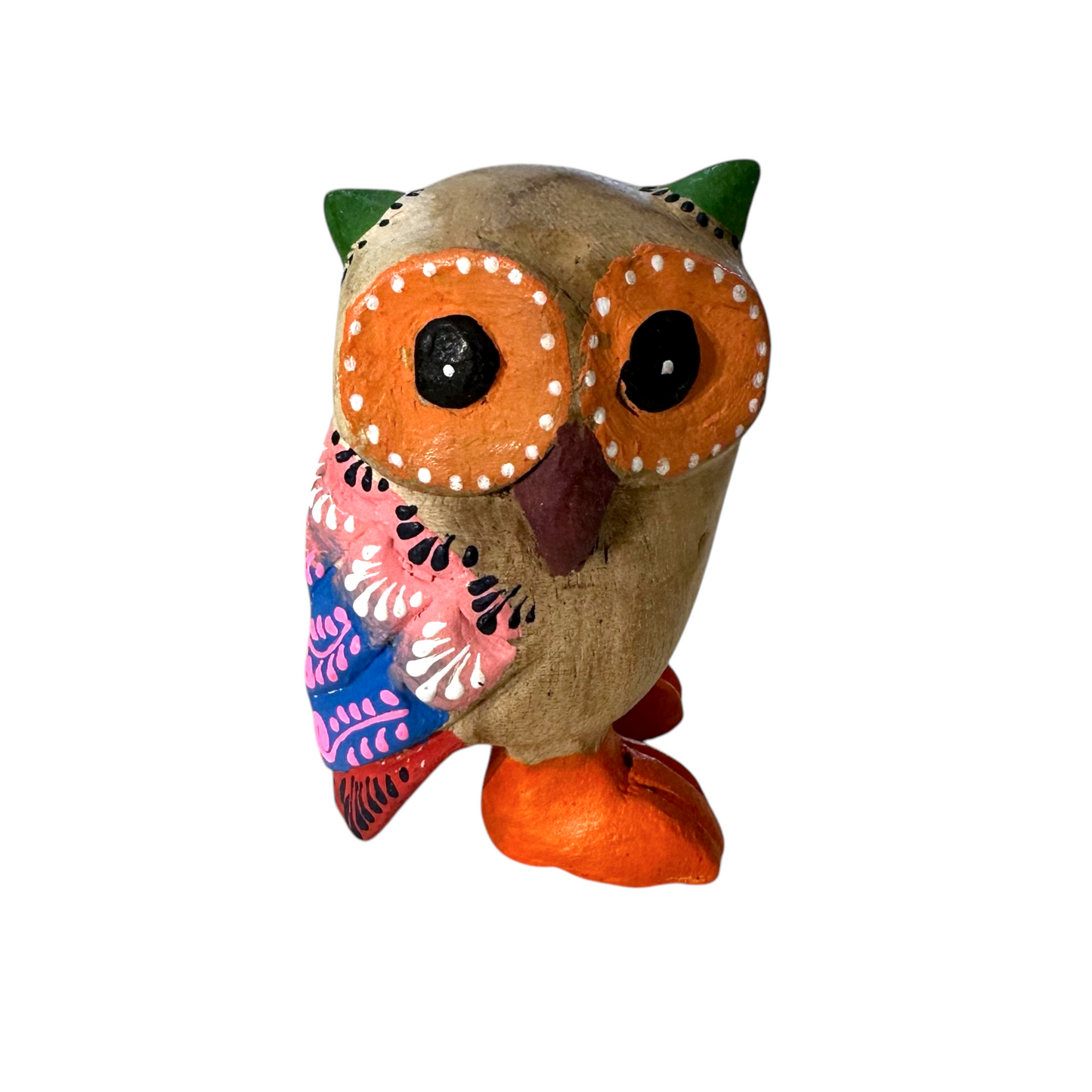 Green-Eared Owl with Orange Eyes