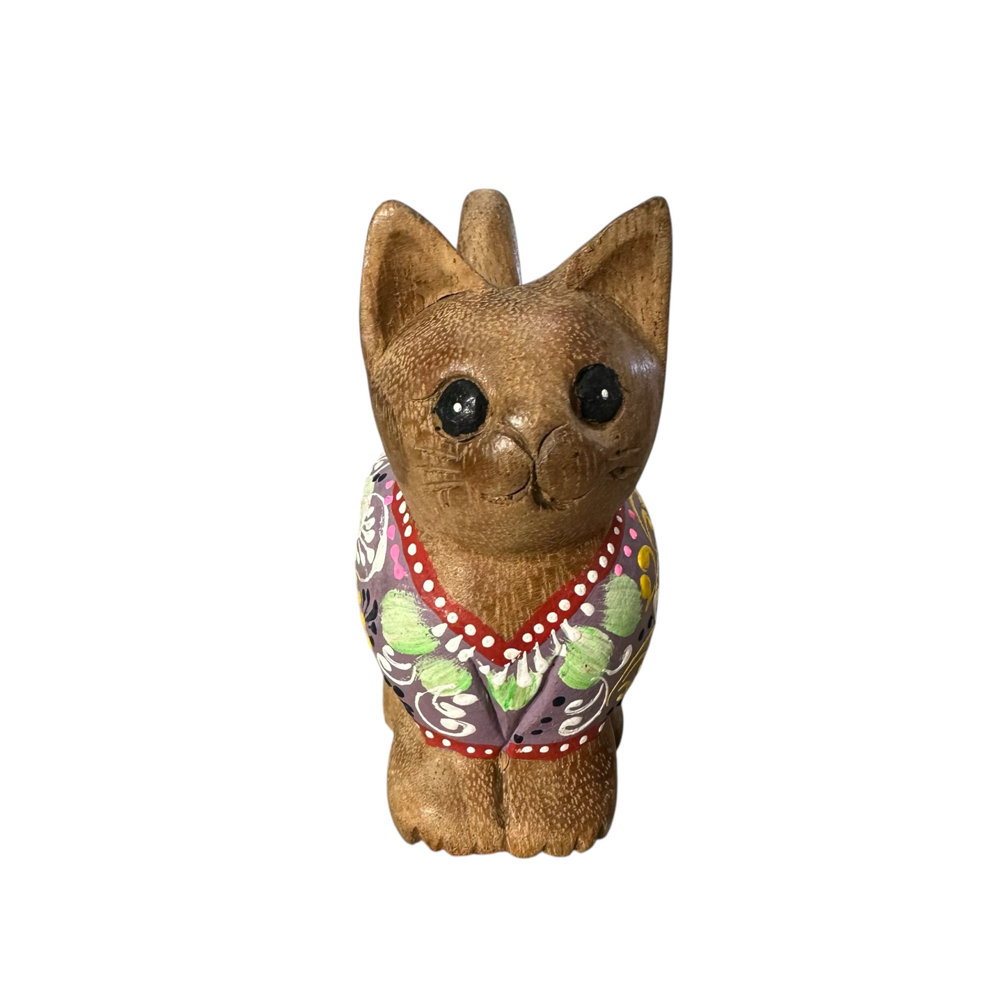 Brown with Purple Floral – Amethyst Charm Cat