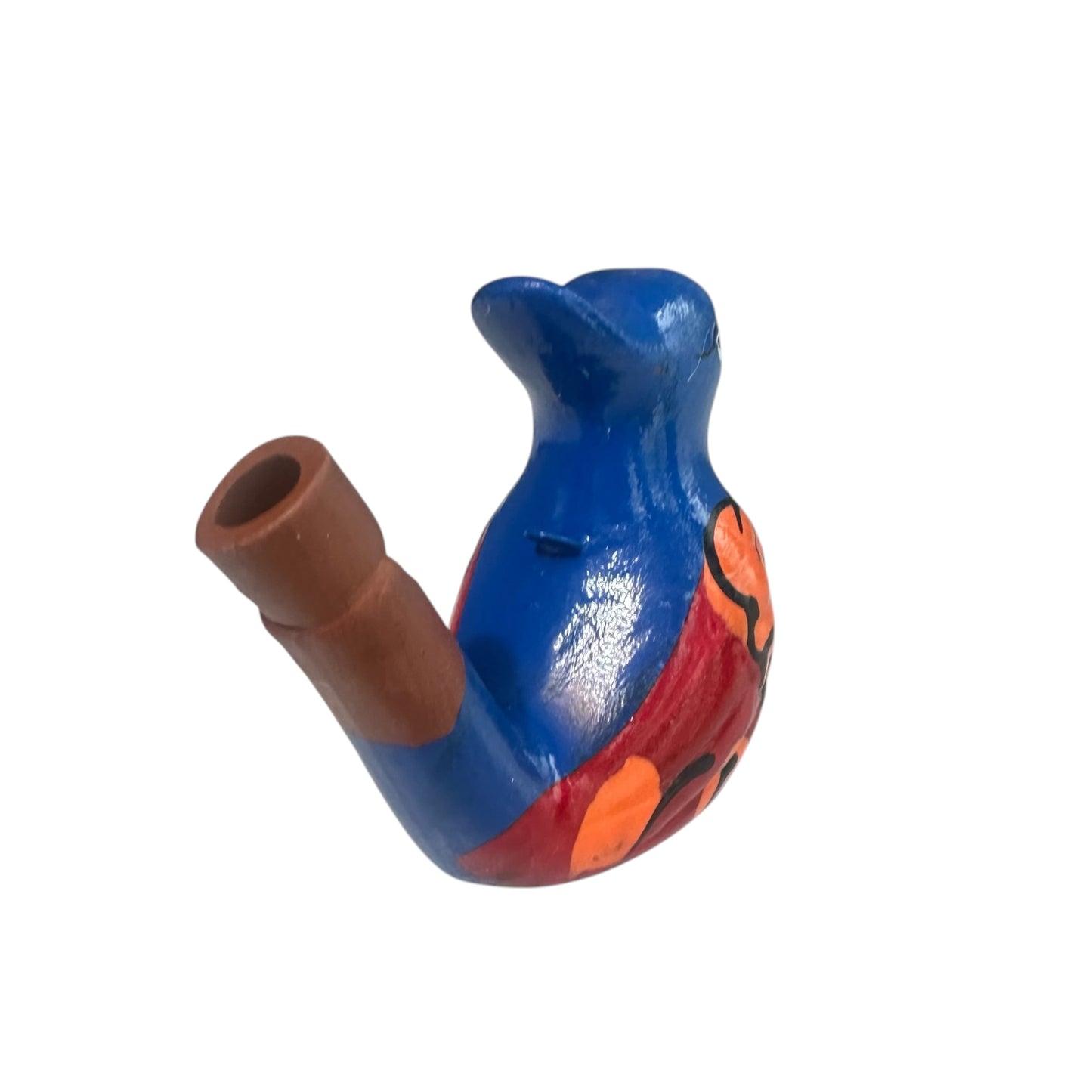 Clay Water Whistle Bird (Dark Blue crest)
