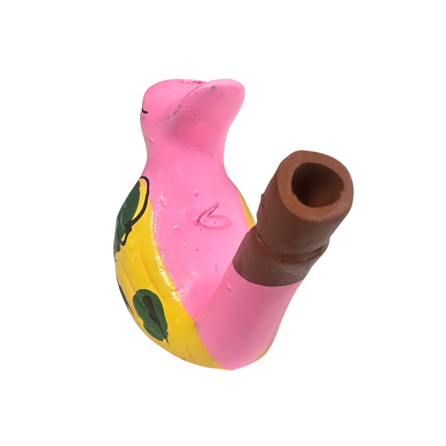 Clay Water Whistle Bird (Pink Crest)