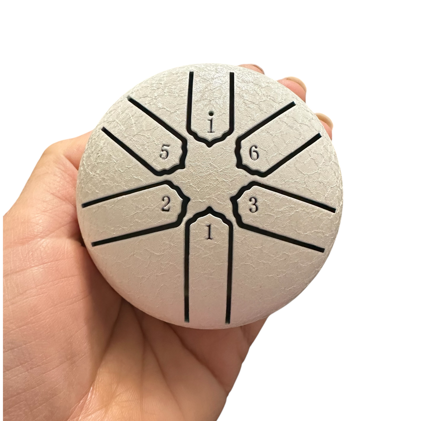 Mini Steel Rain Drum – 3-Inch Percussion Instrument with Mallet (White)