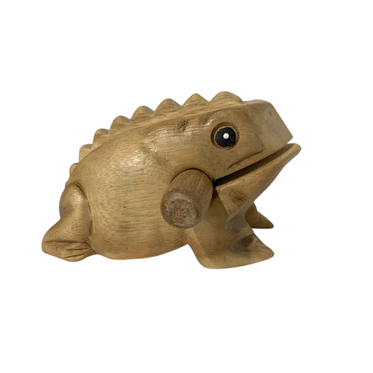 6" Natural Wooden Musical Frog Percussion Instrument