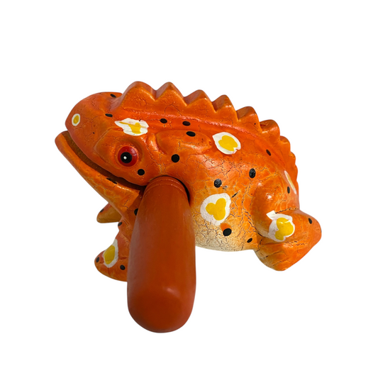 4" Large Pumpkin Frog Musical Frog Percussion Instrument
