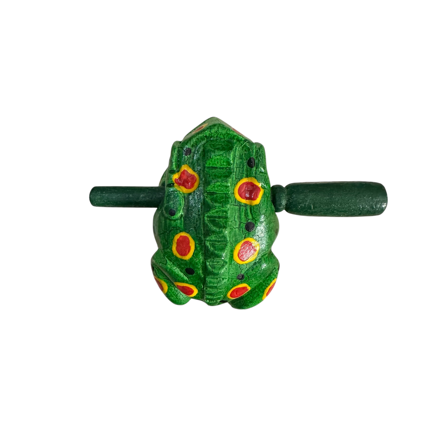 2" Wooden Musical Frog - Green Spring Design (Percussion Instrument)