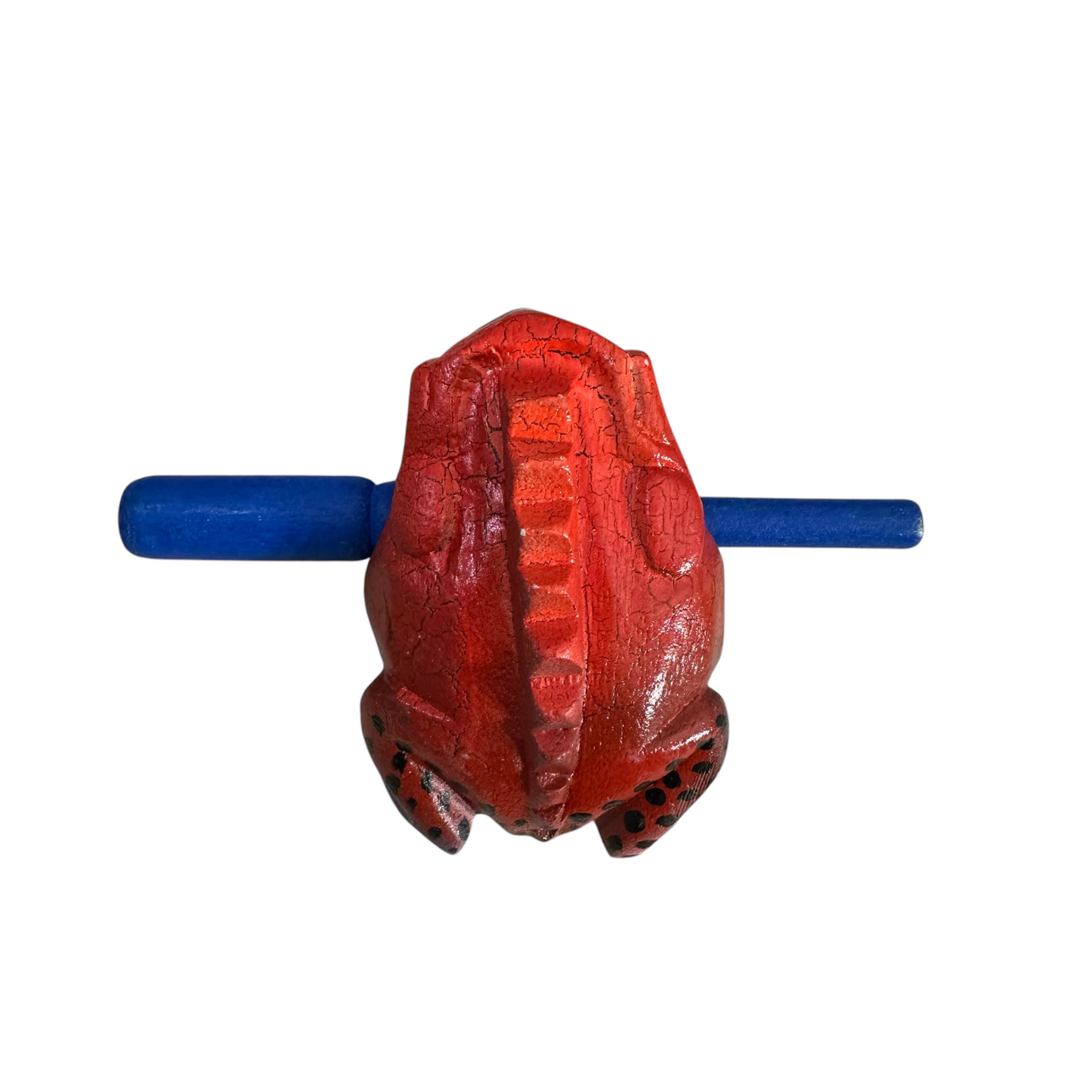 3" Wooden Musical Frog - Red Dart Design (Percussion Instrument)
