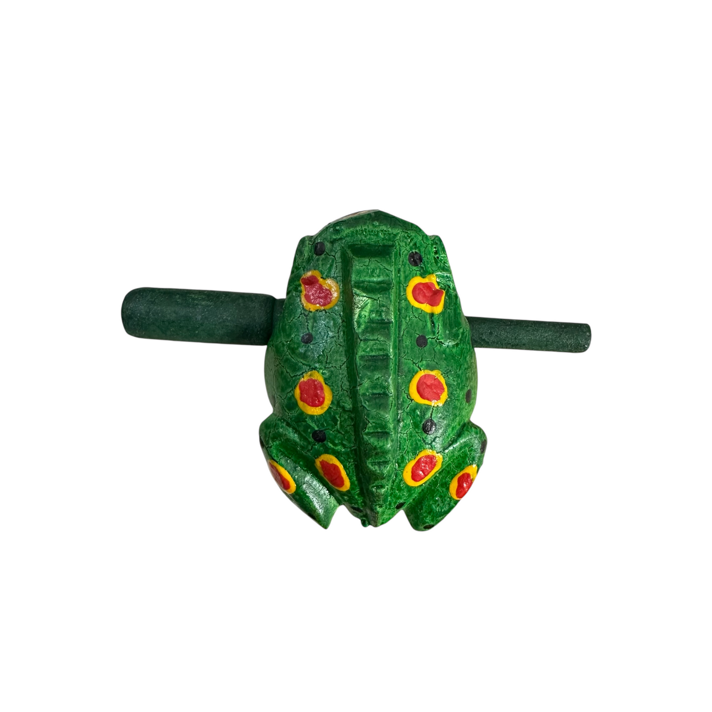 3" Wooden Musical Frog - Green Spring Design (Percussion Instrument)