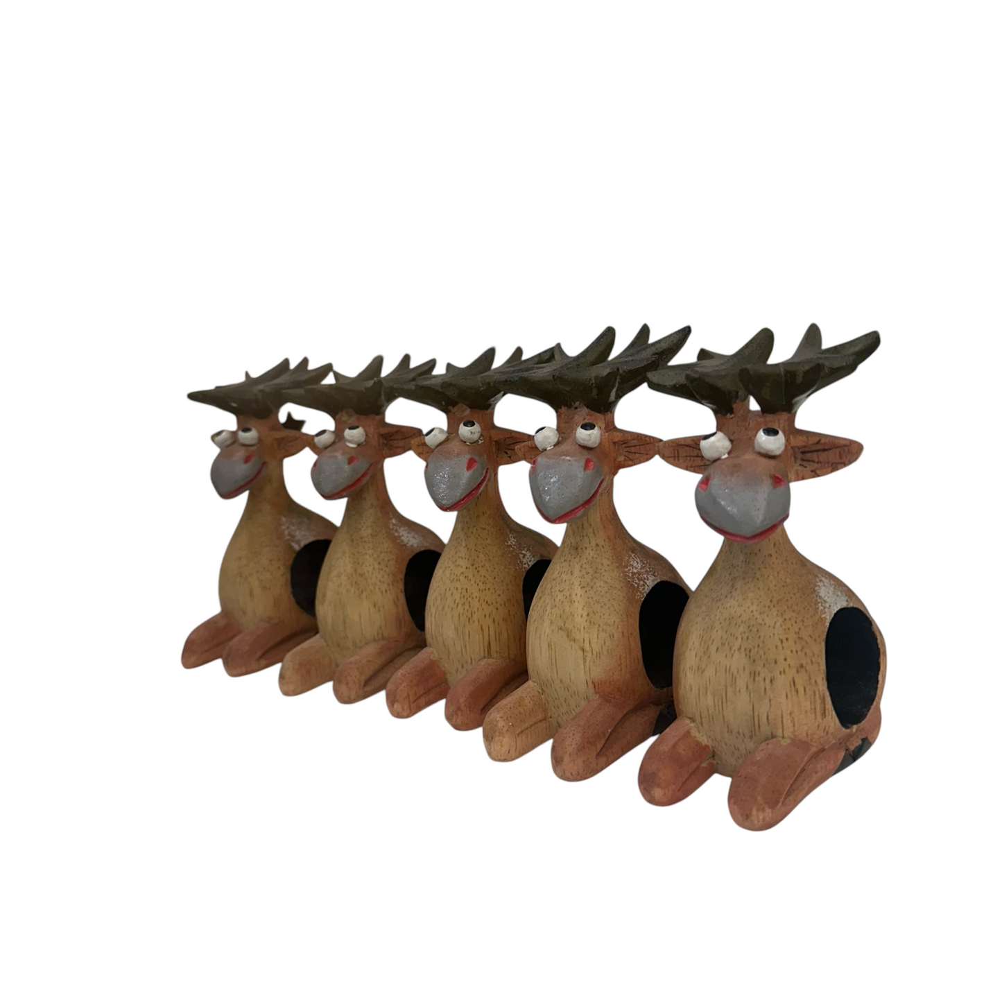 5 Handmade Wooden Moose napkin holders