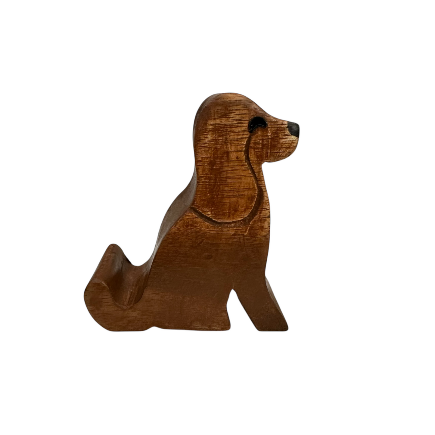Wooden Beagle Phone Holder (Dark Oak)