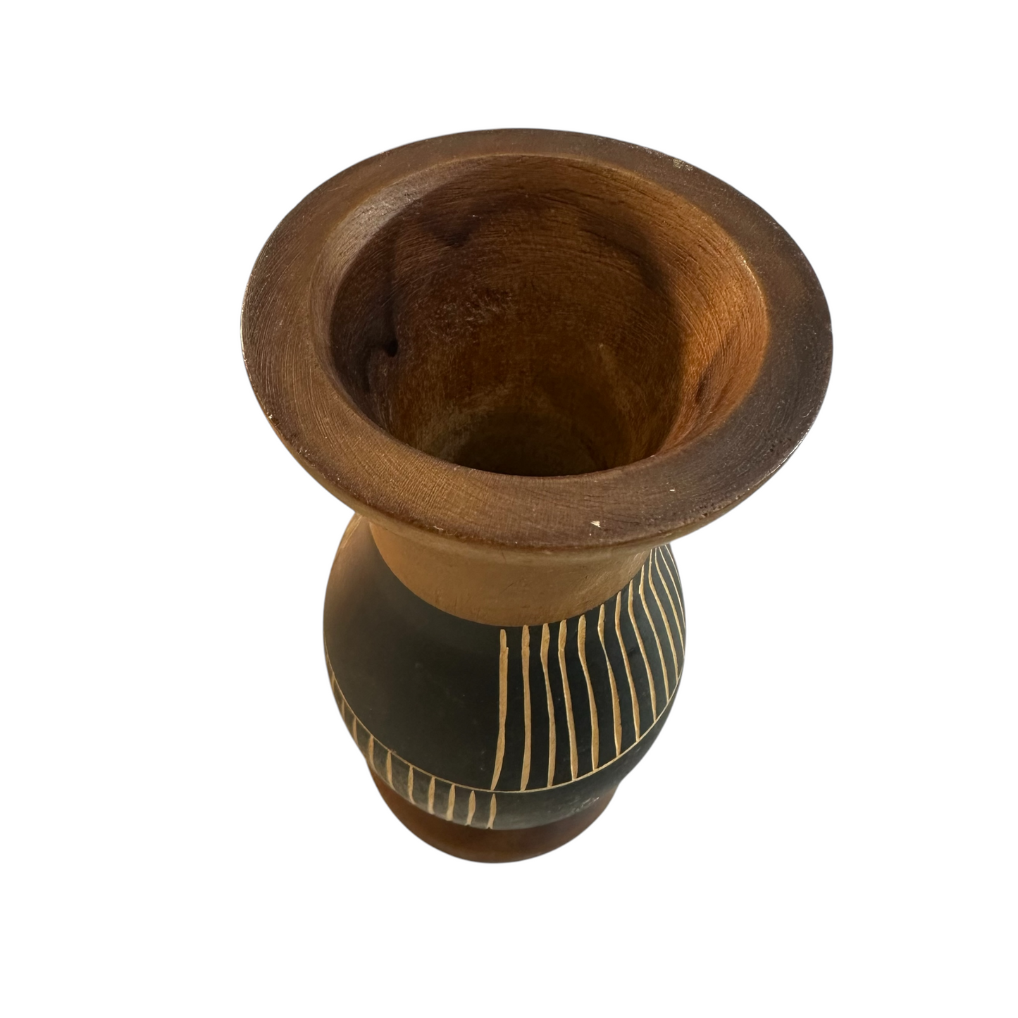 Handcrafted Mango Wood Vase Checker style