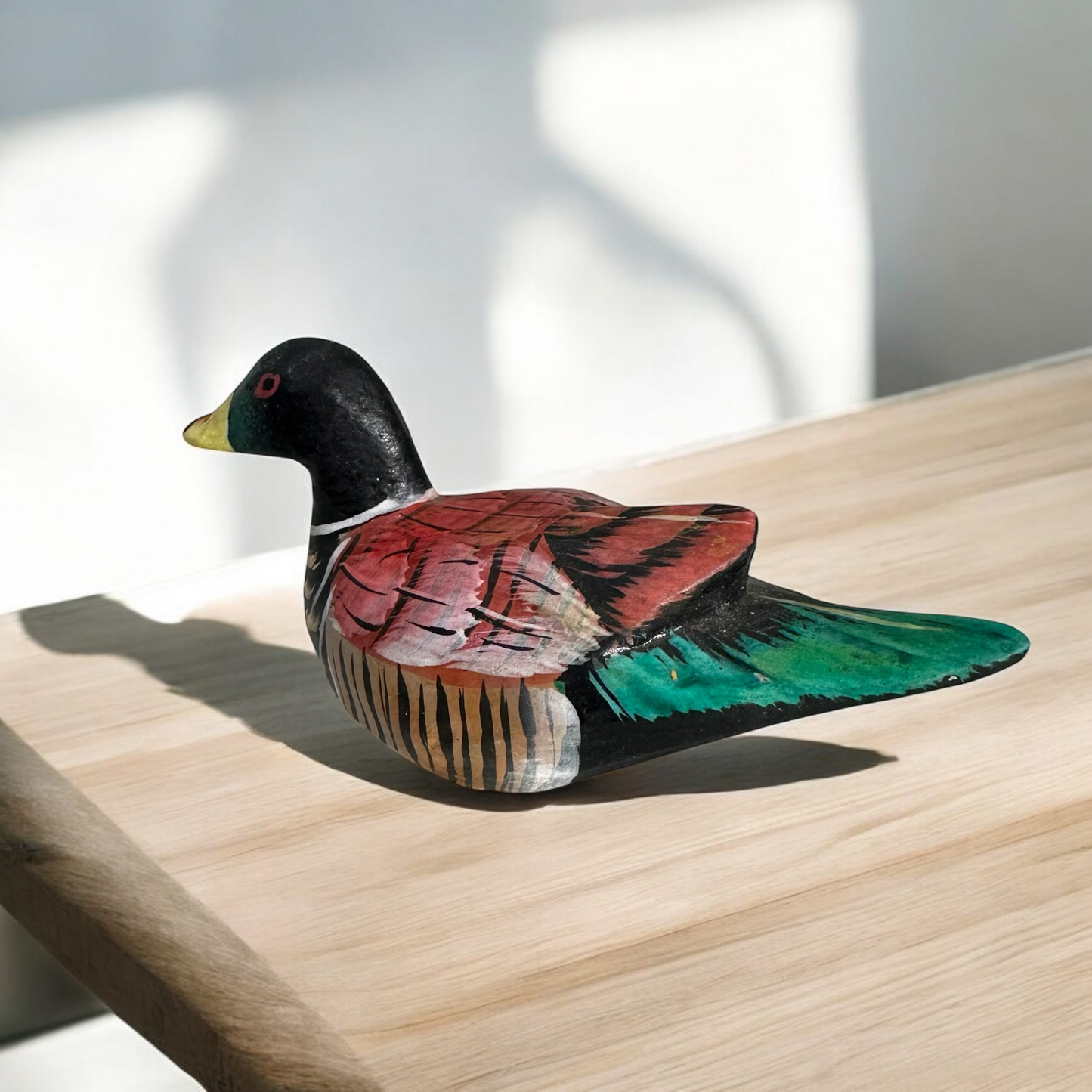 Handcrafted Wooden Duck Figurine