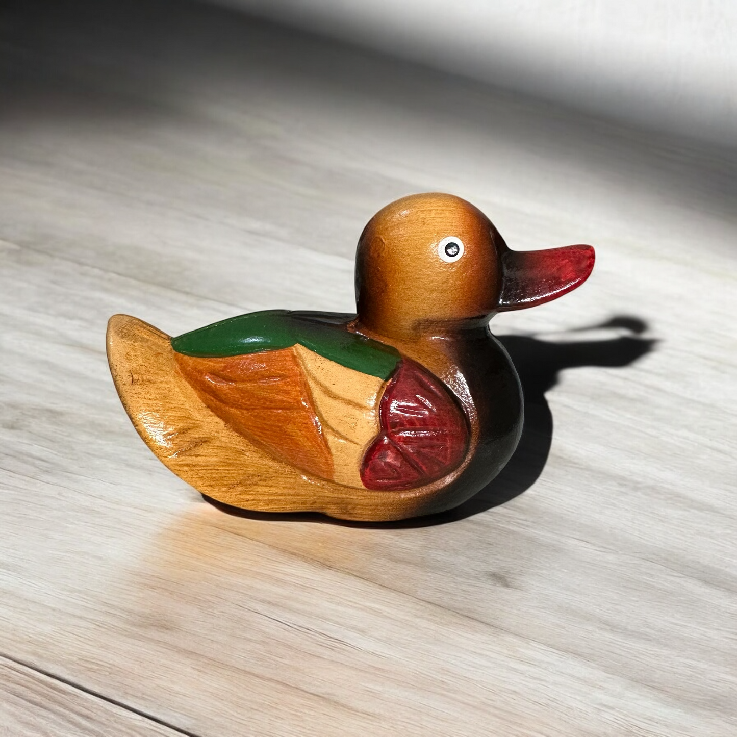 Handcrafted Colorful Wooden Duck