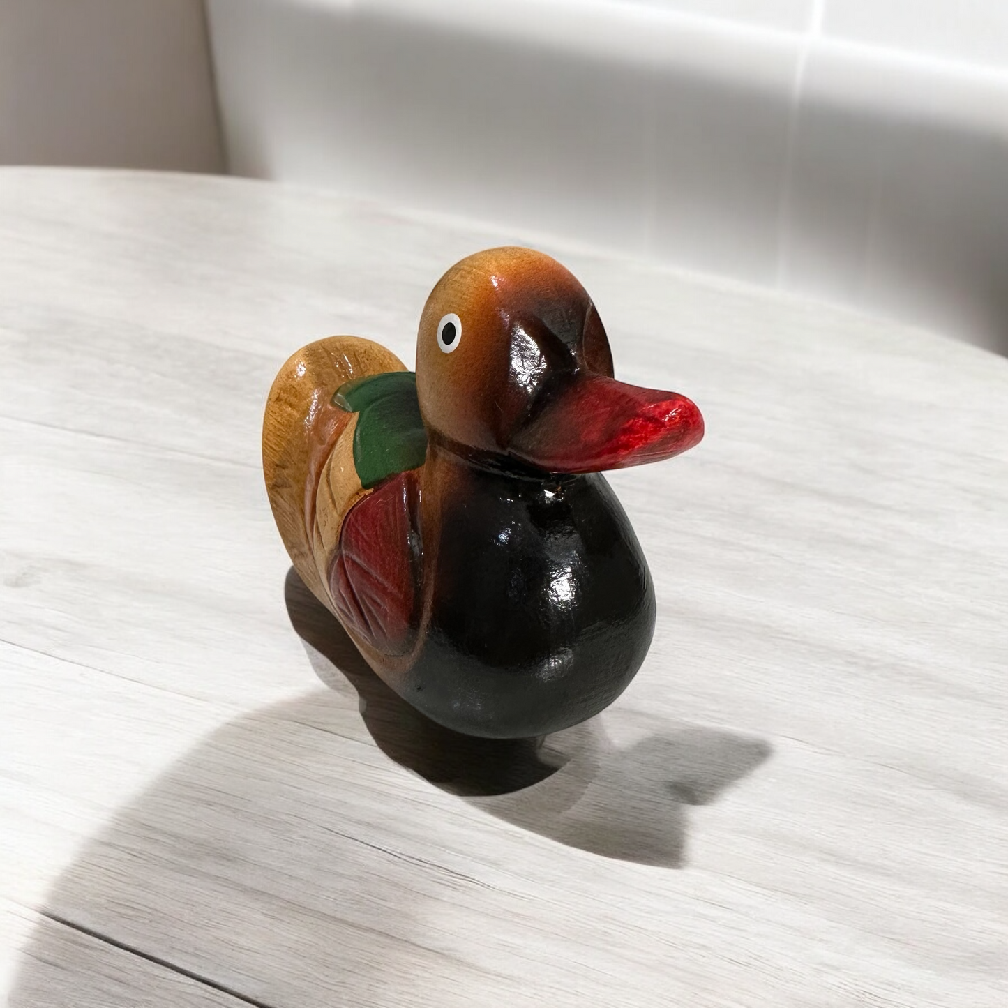 Handcrafted Colorful Wooden Duck