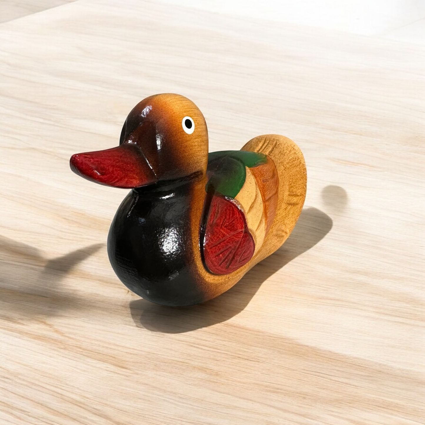 Handcrafted Colorful Wooden Duck