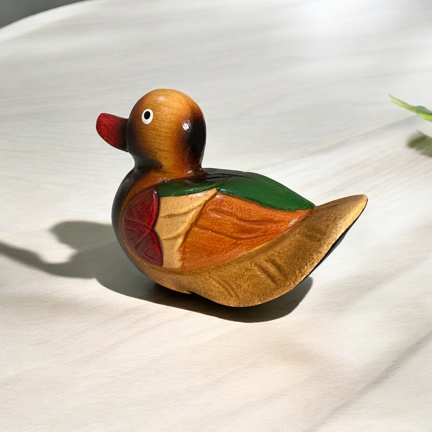 Handcrafted Colorful Wooden Duck