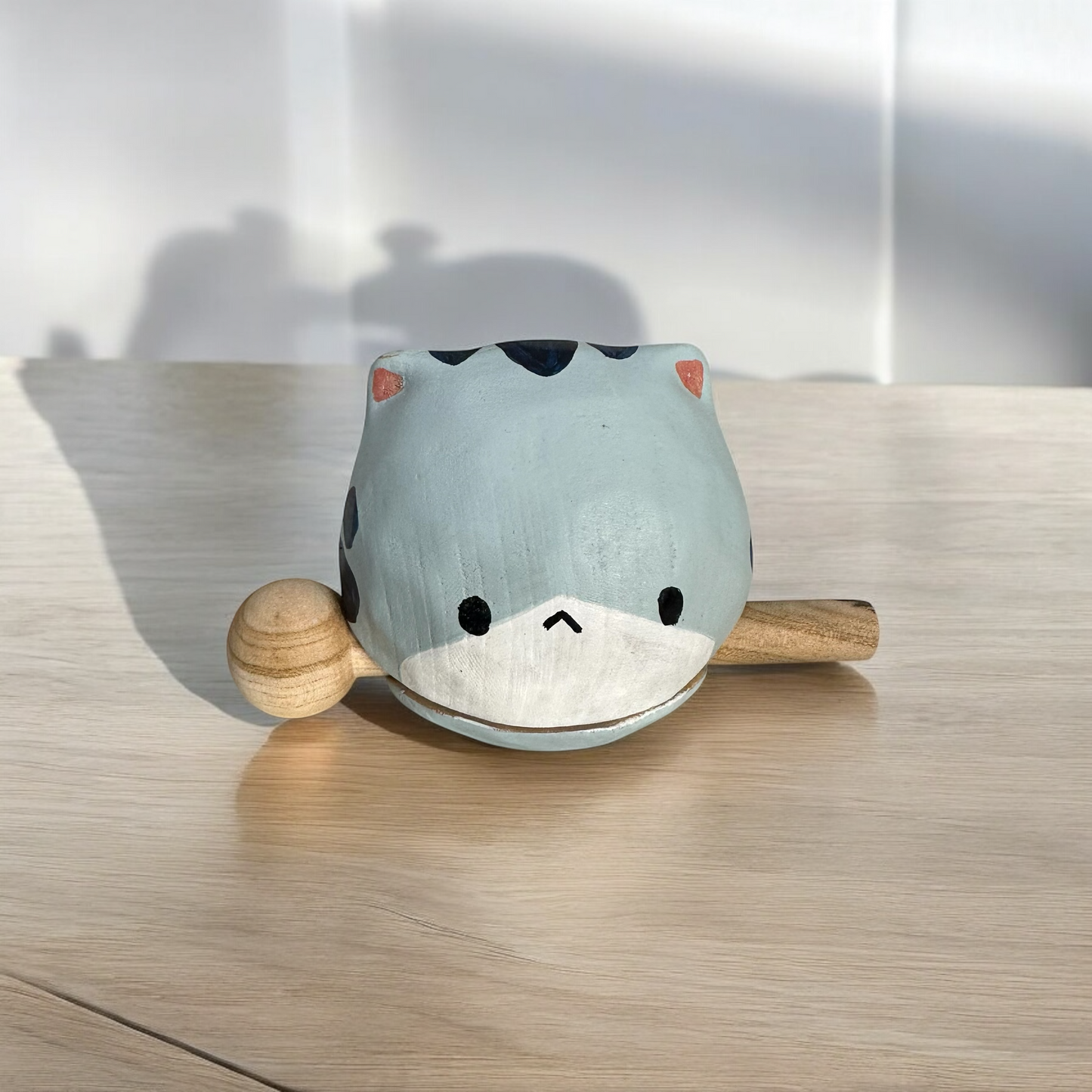 Handcrafted Cute Cat Wooden Percussion Instrument