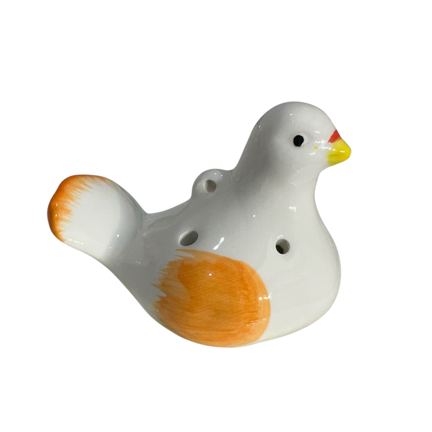 Ceramic Bird Water Whistle – Orange Wing