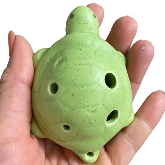 Ceramic Turtle Ocarina Green