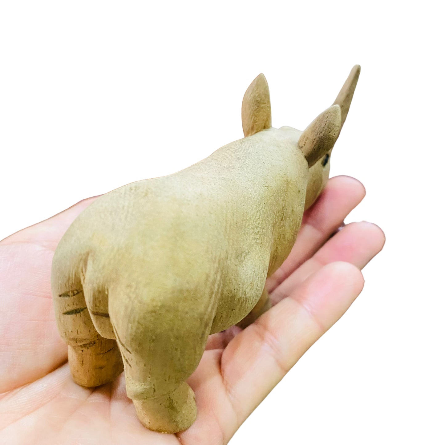 Wooden handcrafted Rhino Figurine Decoration