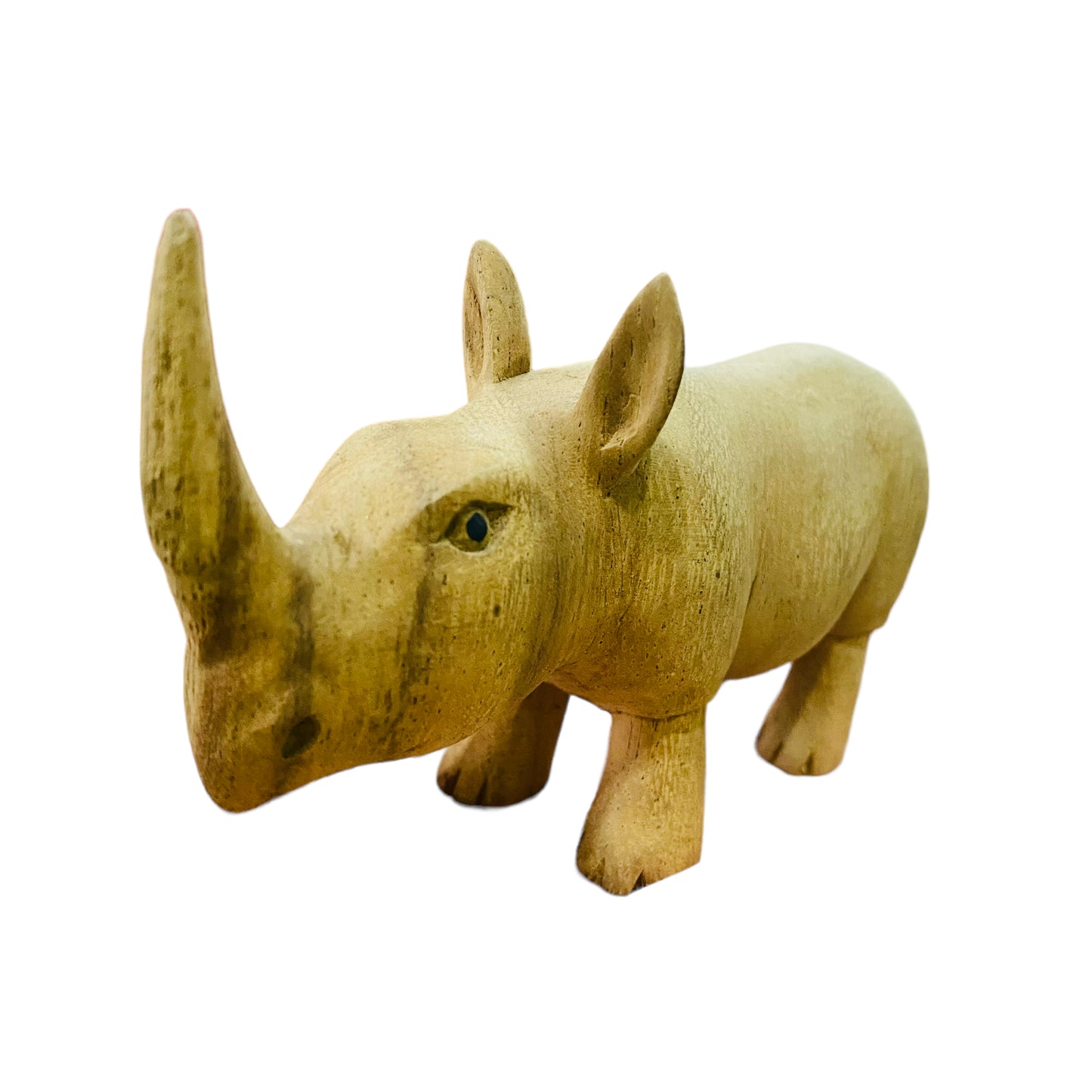 Wooden handcrafted Rhino Figurine Decoration