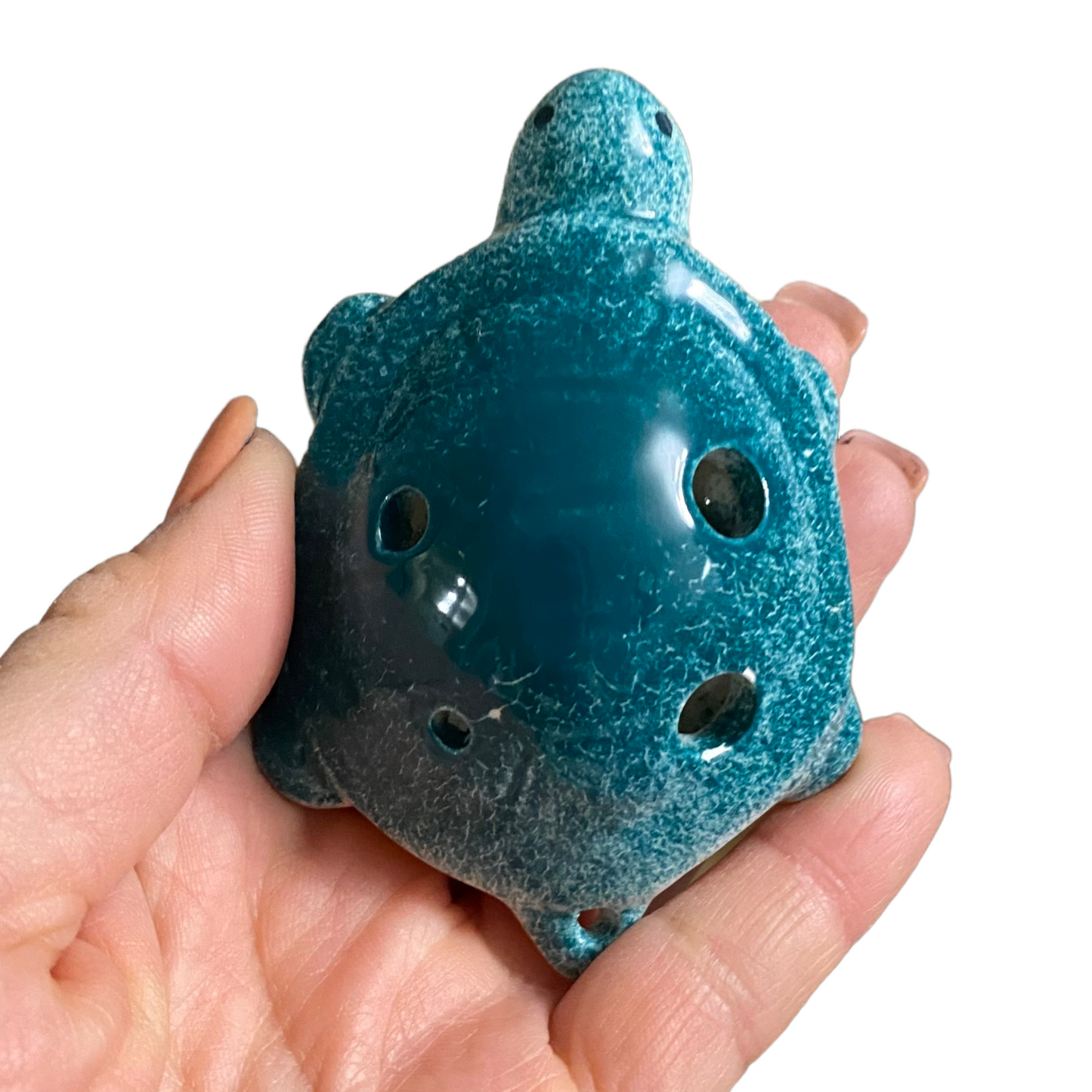 Ceramic Turtle Ocarina Ocean Green