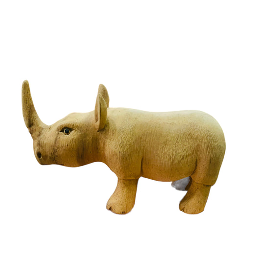 Wooden handcrafted Rhino Figurine Decoration