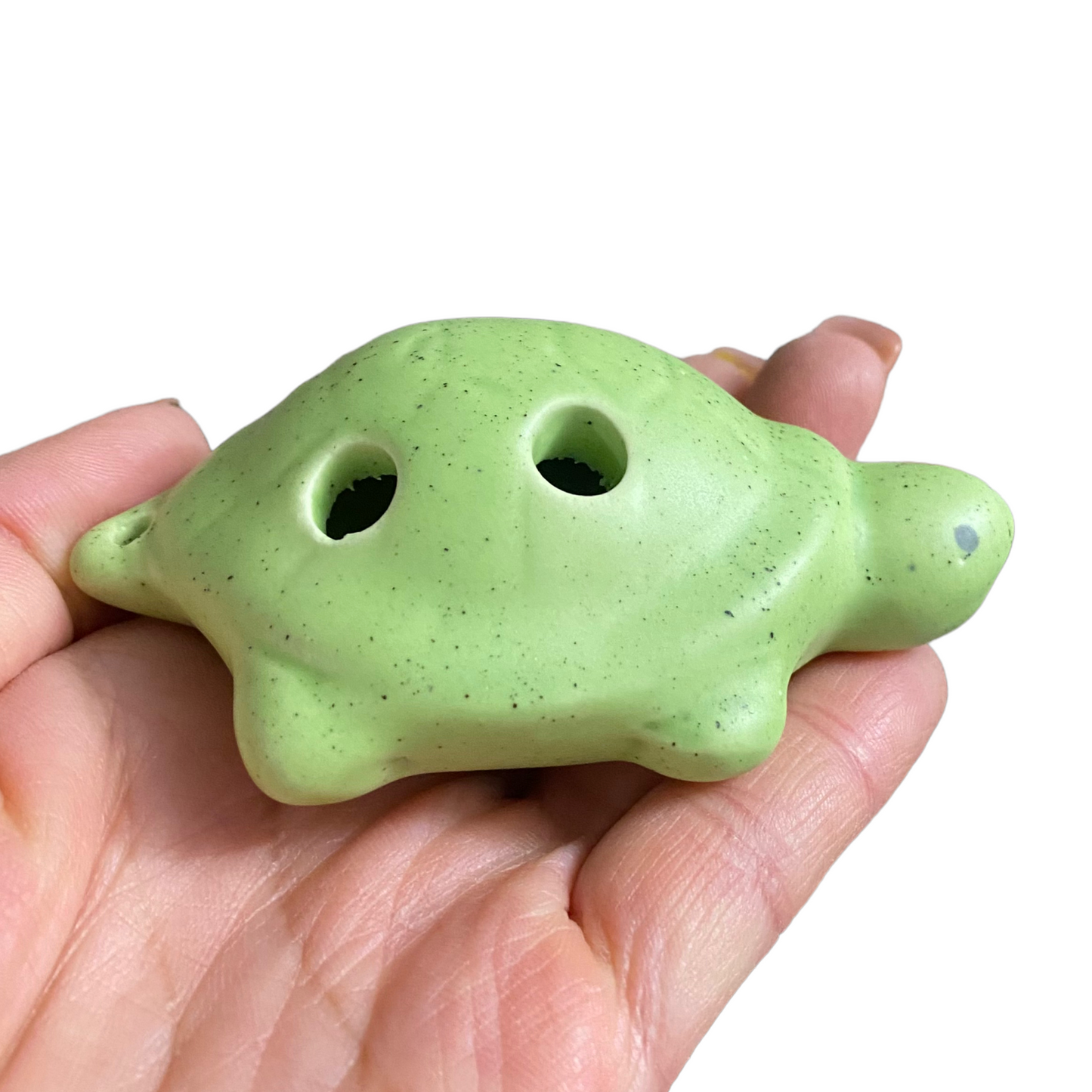 Ceramic Turtle Ocarina Green