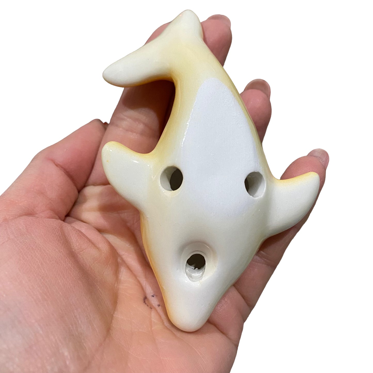 Happy Ceramic Dolphin Ocarina Orange