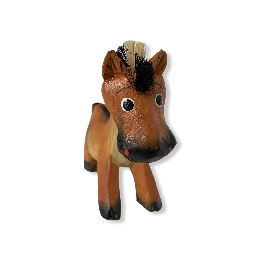 Small Wooden Farm Horse Decoration Figurine