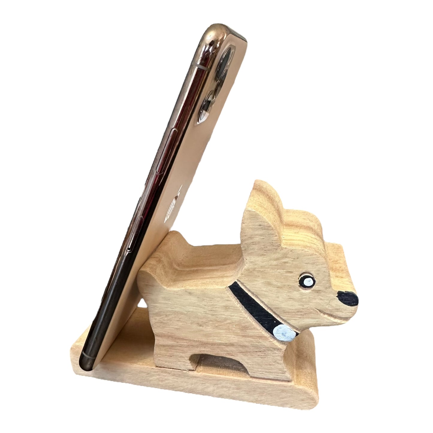 Wooden Chihuahua Phone Holder