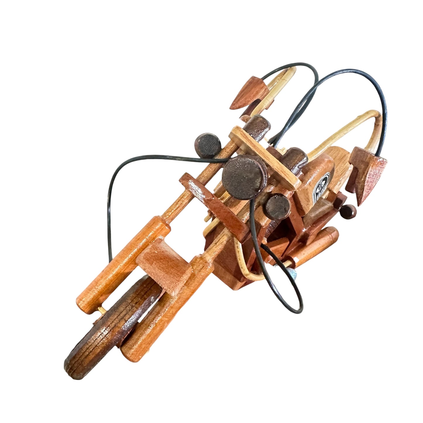 Large Wooden Motorcycle Chopper Decor
