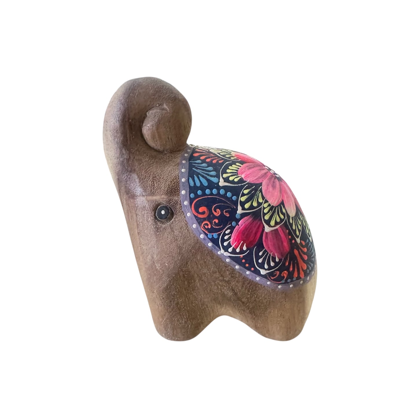 Unique hand-painted wooden elephant