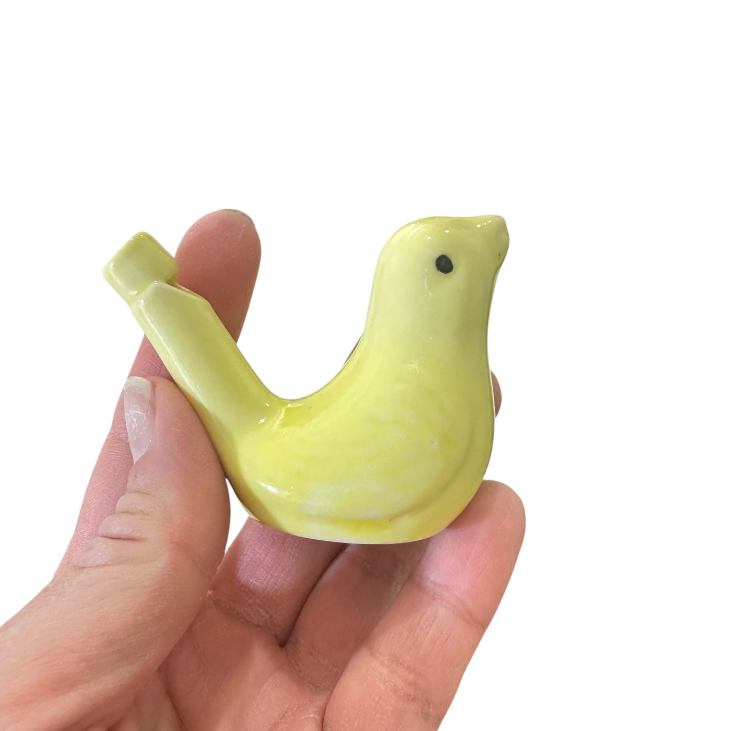 Ceramic Water Whistle Wind Instrument Yellow Bird