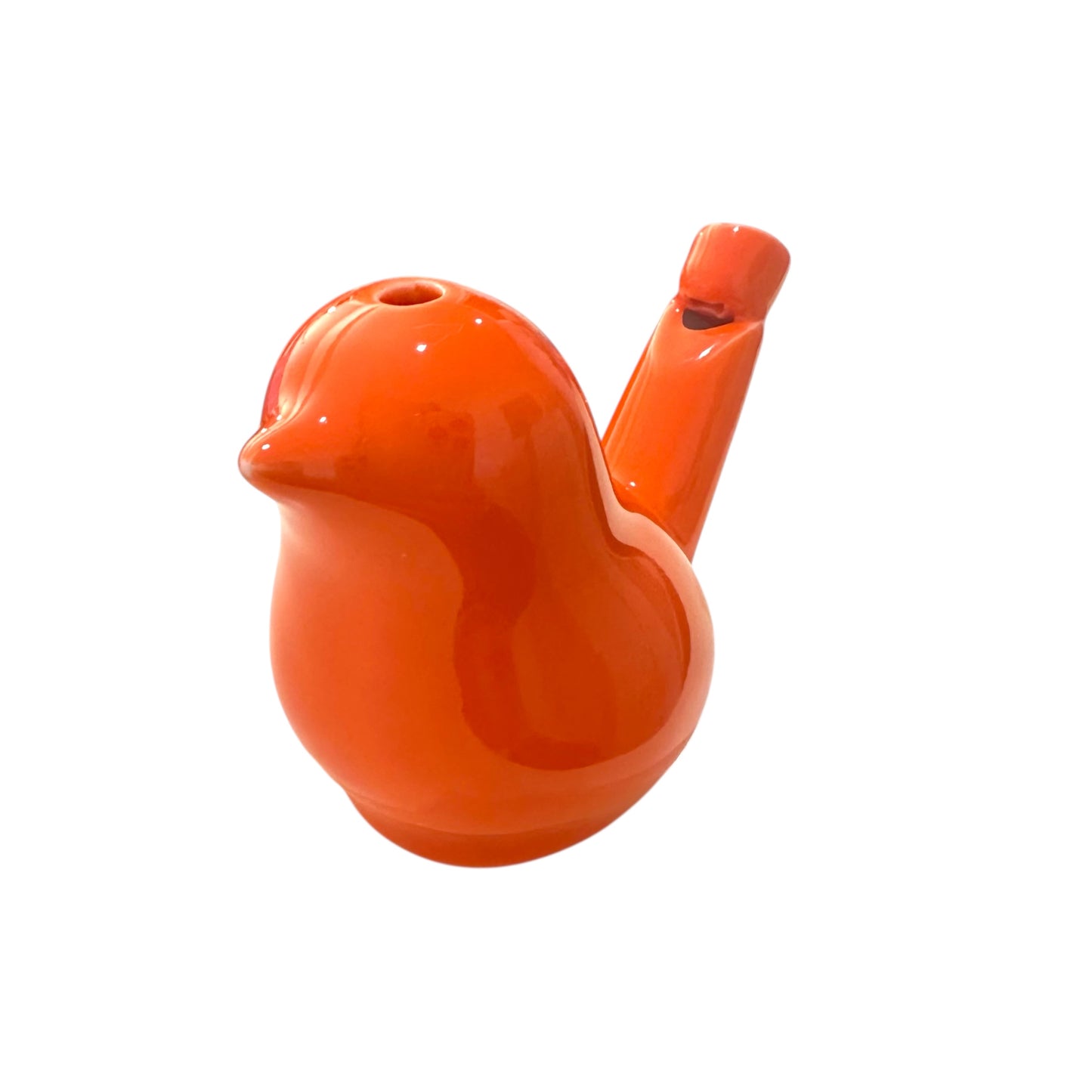 Ceramic Water Whistle Wind Instrument Orange Bird