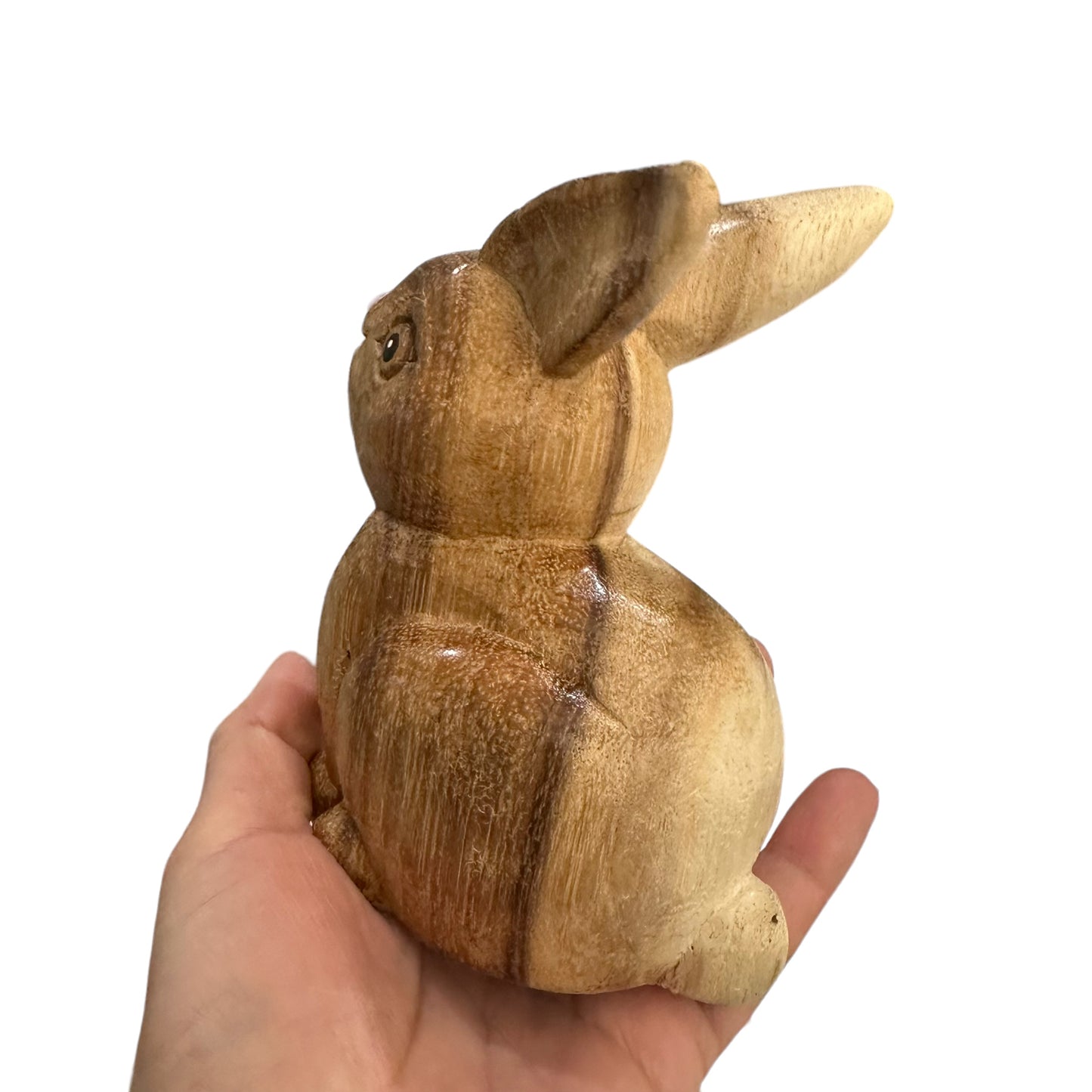 Wooden Sitting Bunny Figurine Decoration