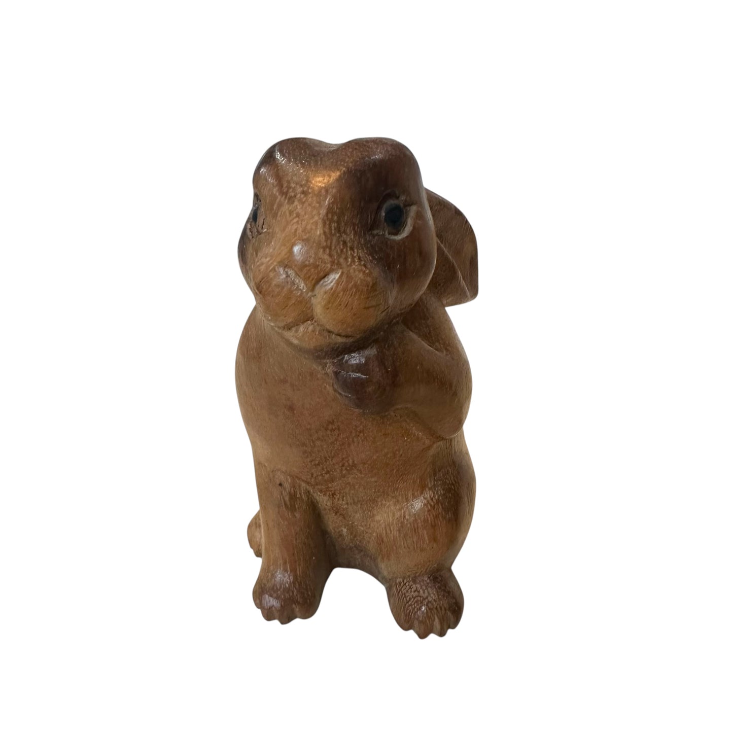 Sacred Groomer – Hand-Carved Praying Rabbit Figurine