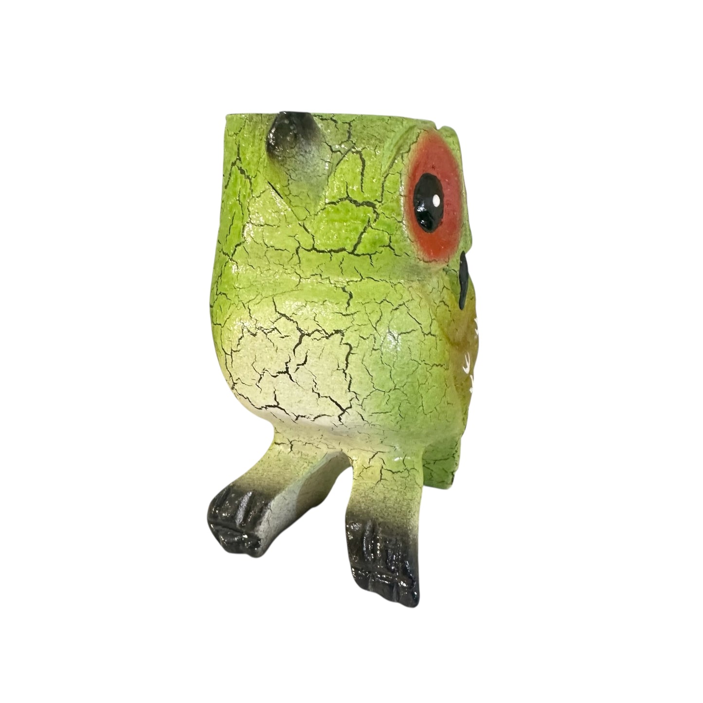 4" Green Forest Wooden Musical Whistle Owl Instrument