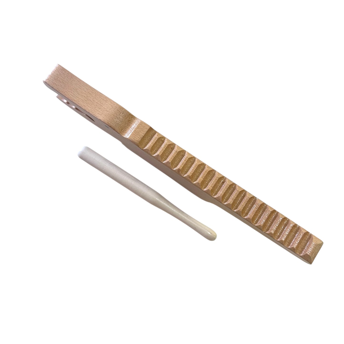 Wooden Alligator Guiro – Minimalist Crocodile Percussion Instrument with Mallet, Natural Wood Musical Gift