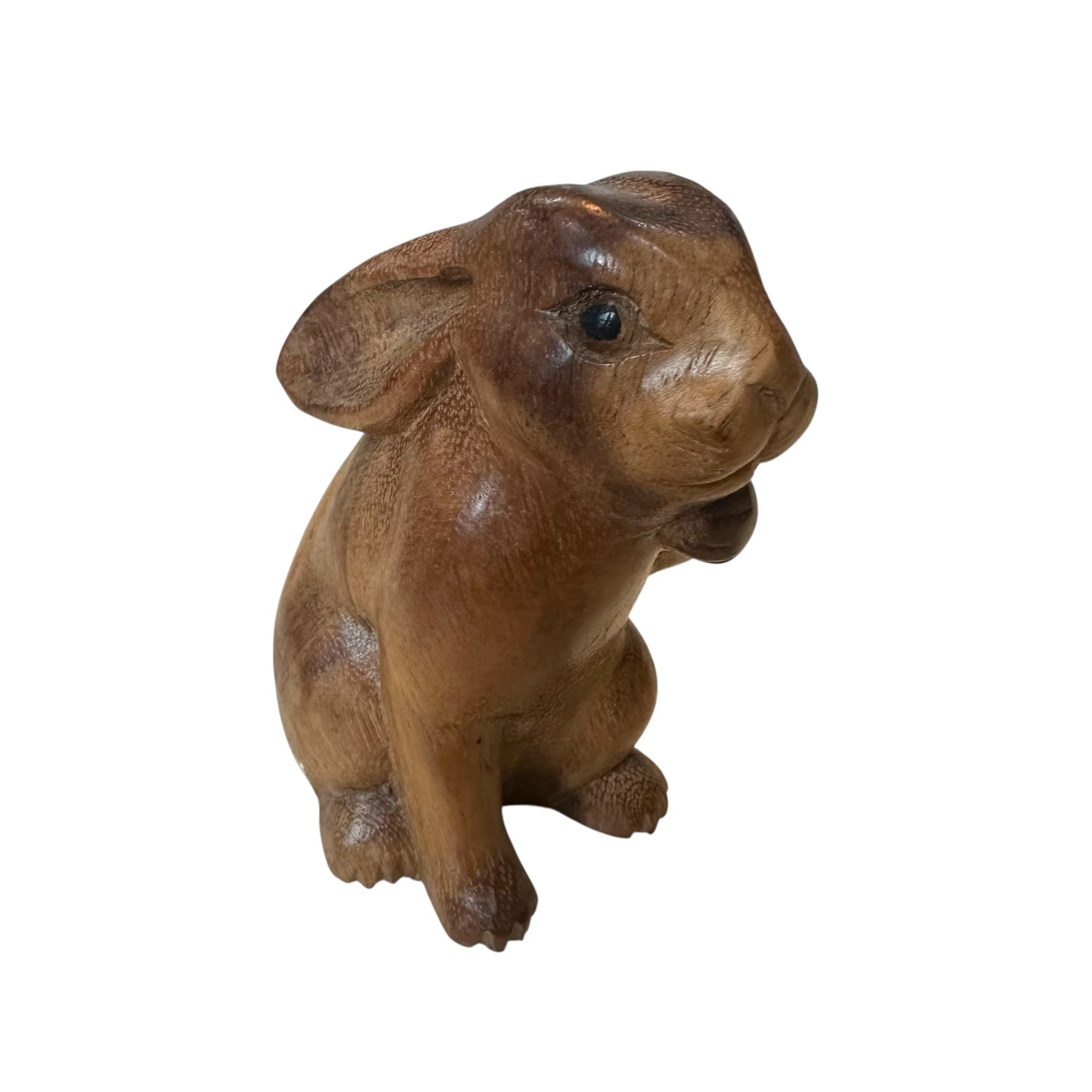 Sacred Groomer – Hand-Carved Praying Rabbit Figurine