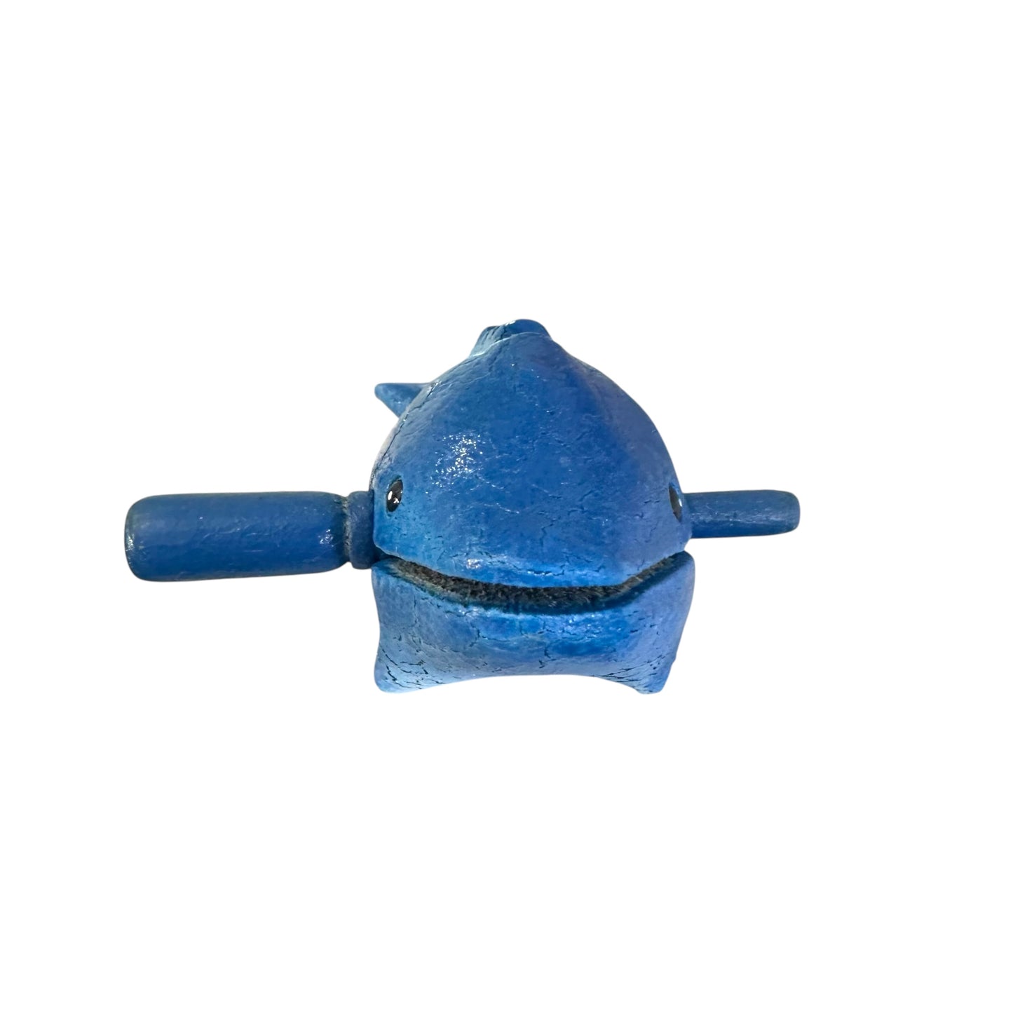 Dark Blue Wooden Musical Whistle Dolphin Percussion Instrument