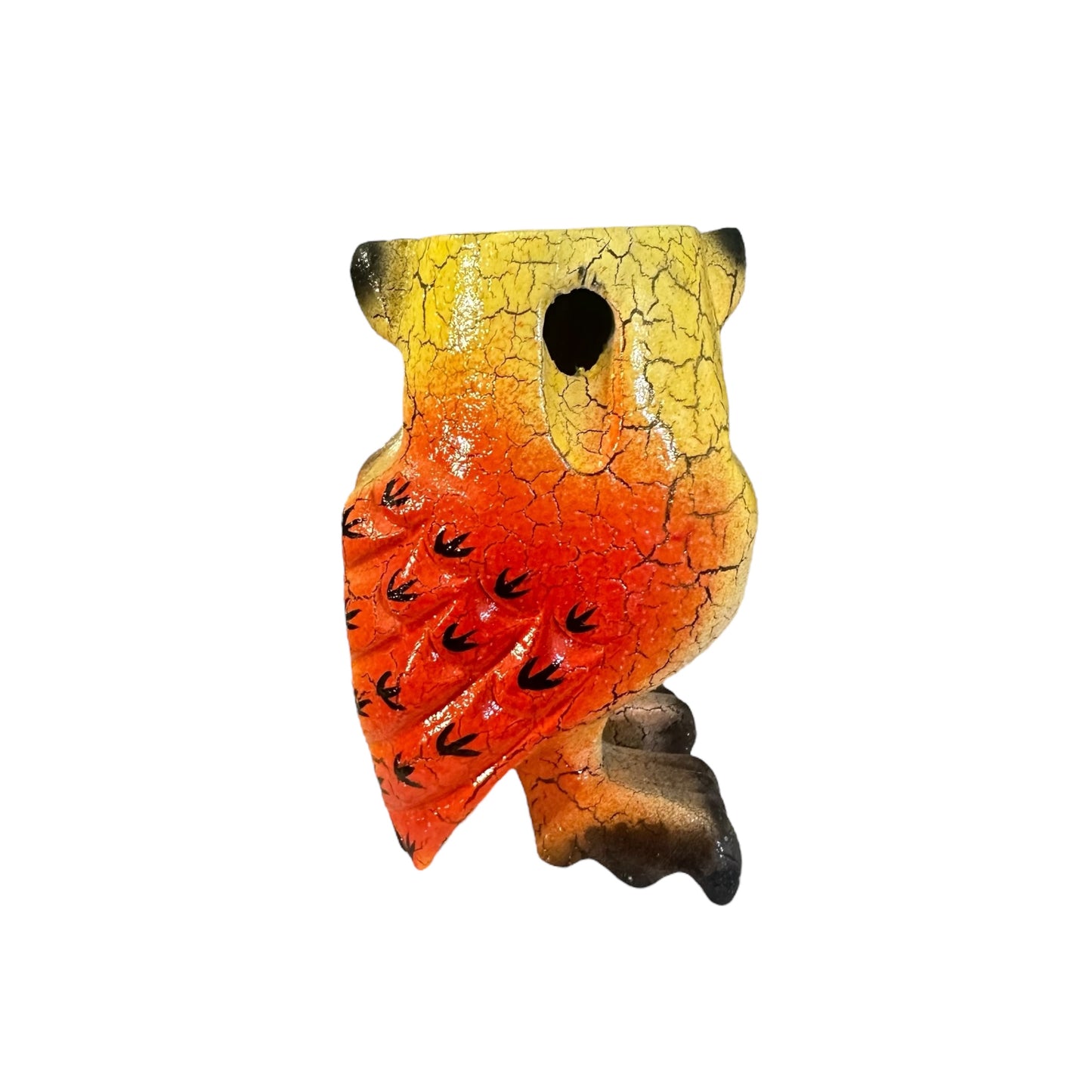 4" Yellow Bay Wooden Musical Whistle Owl Instrument